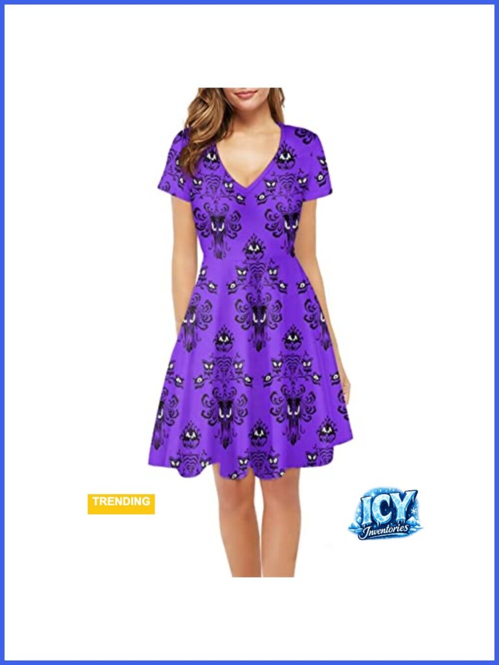 A-Line T-Shirt Dress V-Neck Short Sleeve Midi Party Dress